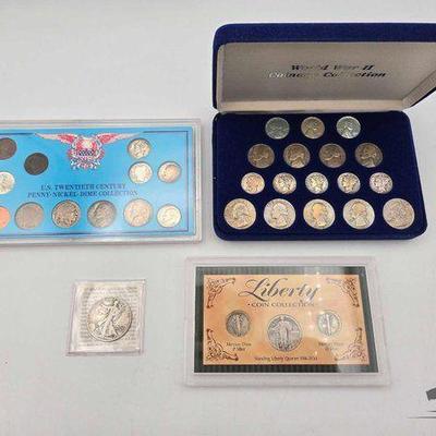 #1404 • (6) 1935-1947 Walking Liberty Silver  hlf dllr