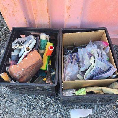 #80004 • Paint Brushes, Nails & Screws, Gloves, Knee Pads, Prybar, Paint Roller