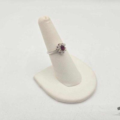 #744 • 14k Ruby & Diamond Ring, 2.36g
