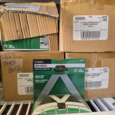 #8074 • NEW!!! (4) Boxes Of Everbilt Bike Hangers 6pcs