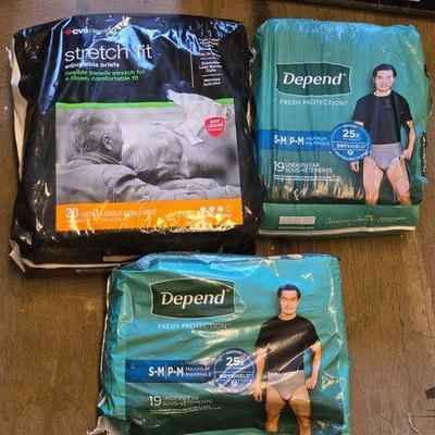 Sale Photo Thumbnail #398: #3526 • (3) Bags Of Adul Diapers
