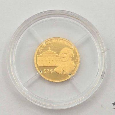 #1204 • .999 Gold George Washington $25 Coyn, .73g
