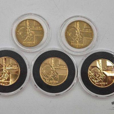 #1574 • (5) 2003 Pope John Paul II 24kt  hlf dllr
