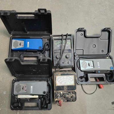 #2212 • (3) Tif Scanners, (1) Cornwell 936 Tach-Dwell-Volt-Ohmmeter, and (1) Simpson 260 Multimeter