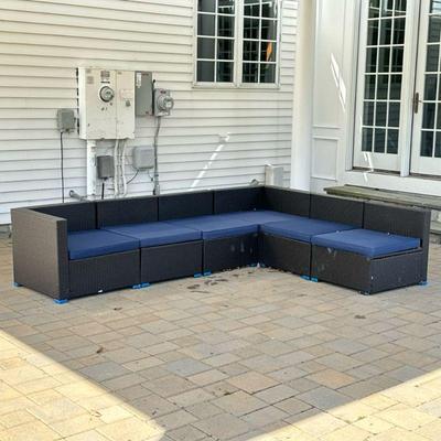 (12pc) OUTSUNNY SECTIONAL PATIO SOFA SUITE | A COMPLETE SUITE: Outdoor patio furniture including a six-piece sectional sofa with cushions...