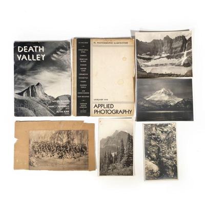 (7pc) PHOTOGRAPHY GROUP | Including a Civil War era photograph of uniform soldiers, four silver gelatin prints of Glacier National Park,...