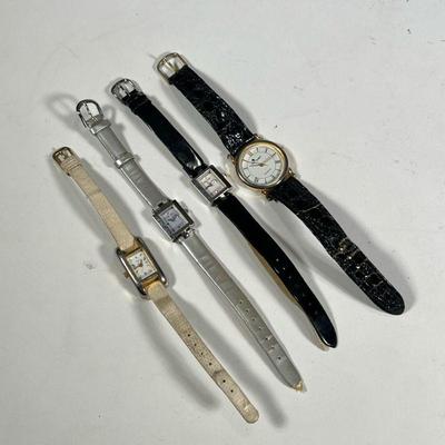 (4pc) LADY'S FASHION WATCHES | Including two Nine West watches, one on a clack band the other on silver, a Louis Santini quartz...