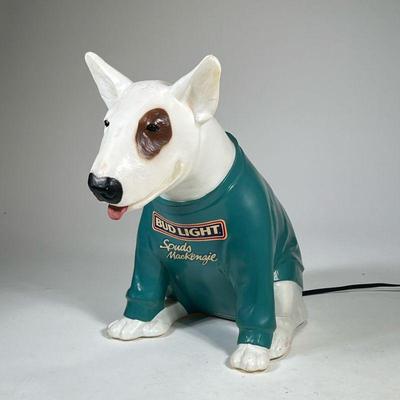 SPUDS MACKENZIE BAR LAMP | 1980s Bud Light bar lamp. - h. 15 x w. 9.5 x l. 15 in

