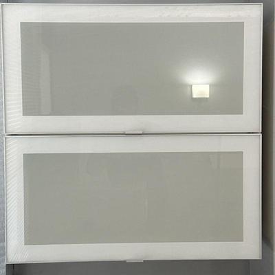 IKEA SEKTIONAL HORIZONTAL WALL CABINET | A single cabinet having 2 flip-up glass doors separated with glass shelf. - h. 30 x w. 16 x l....