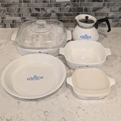 Lot #32 - Vintage Corning Ware Blue Cornflower Set