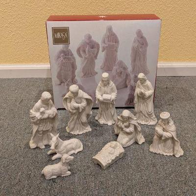 Lot #95 - Mikasa Porcelain Nativity Set - Complete Sculpted Figures Collection in Original Box