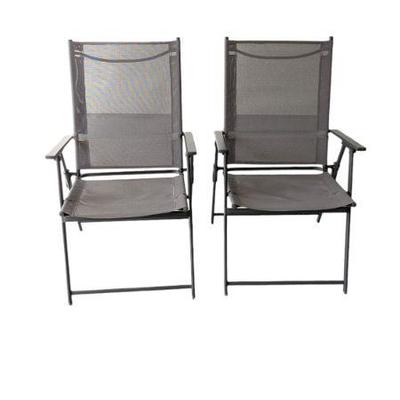 Lot #99 - Pair of Outdoor Mesh Patio Chairs - Modern, Lightweight and Durable