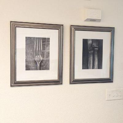 Lot #24 - Bob Carlos Clarke Fork & Knives Framed Lithographs Set of 2