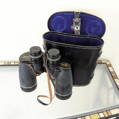 Lot #68 - Vintage Tasco Binoculars with Leather Case - 7 x 50 Fully Coated Optics, Model No. 214