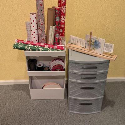Lot #93 - Gift Wrapping Supplies and Storage Organizer Lot