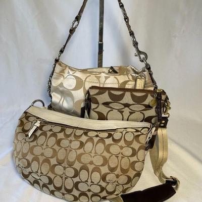 KAAR904 Coach Soho Leather Handbag, A Vintage Coach “Carly” Hobo And Coach Crossbody	Coach Soho pleated canvas and leather hand bag,...