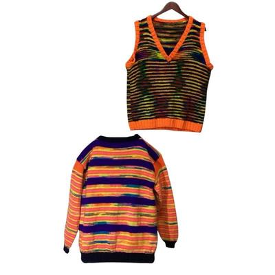 WATA568 Hand knitted “Ugly” sweaters	Great for Christmas. One long sleeved sweater and one handknitted vest
