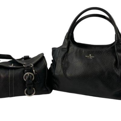 KAAR910 Kate Spade New York Black Leather Steavie Bag And Coach Black Leather Satchel	he Kate Spade bag appears to be barely used there...