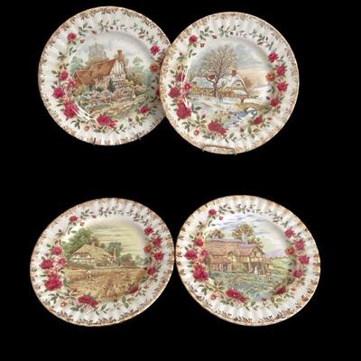 KAAR564 Vintage Royal Albert Four Seasons Plates	Complete set of Four Royal Albert gilt edged tea plates - Spring, summer, autumn,...