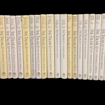 ROMA622 The Talmud, Steinsaltz Ed. Vol 1-20 Books	This lot includes the Talmud the Steinsaltz edition, volume 1-20 with reference...