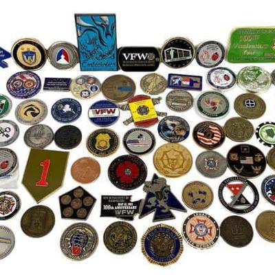 WATA212 Large Lot Military Challenge Coins	Very big assortment, all in great condition.
