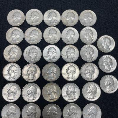 KIHE723 Thirty-Three 1964 Washington Quarters	All the same date. 7.29 ounces. 
