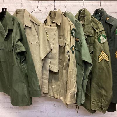 IRGR314 Vintage Viet Nam Uniform Garments	Assortment of US Army uniform pieces, many with original patches. Sizes vary and some are not...