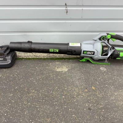 LEMO615 Ego 160mph Leaf Blower And Charger	This lot includes a EGO battery charger model:CH2100, a EGO battery model:BA2800T, and a EGO...