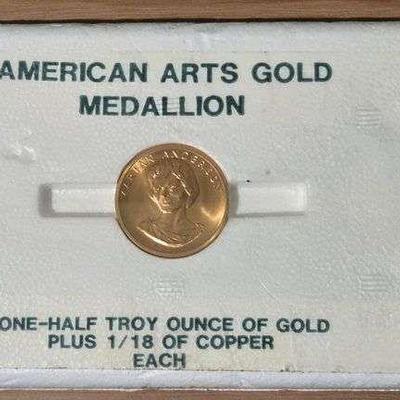 1980 MARIAN ANDERSON COMMEMORATIVE 1/2 TROY OZ GOLD COIN AMERICAN ARTS MEDALLION