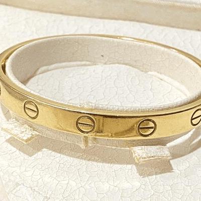  CARTIER LOVE bracelet, classic model, SIZE 19 - 18K yellow gold (750/1000), INCLUDES CERTIFICATE OF AUTHENTICITY & ORIGINAL BOX...