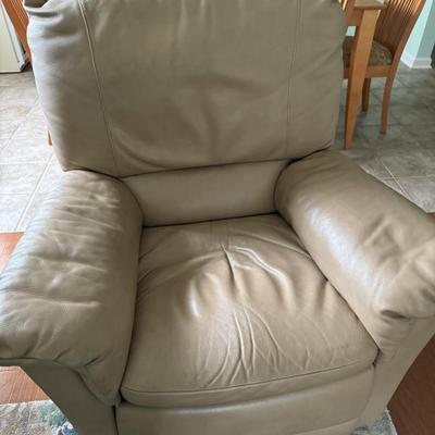 Faux leather swivel rocker chair