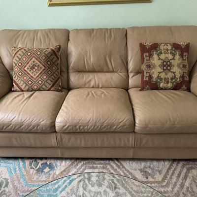 Faux leather sofa