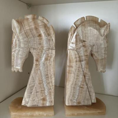 Onyx horse bookends