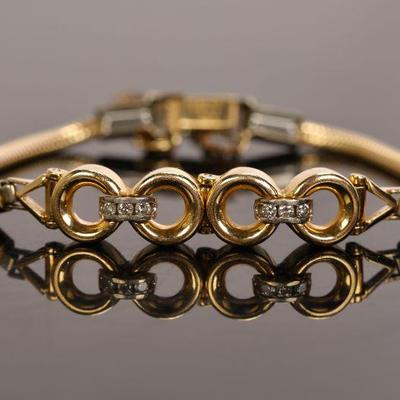 14K gold & diamonds Kaspar & Esh bracelet