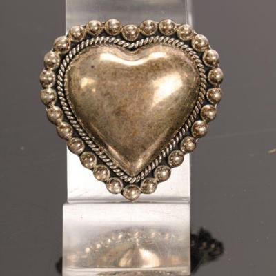sterling heart brooch