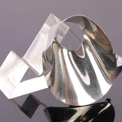 Sterling silver Modernist brooch