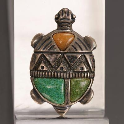 Relios sterling turtle brooch