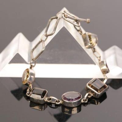 sterling & gemstone bracelet
