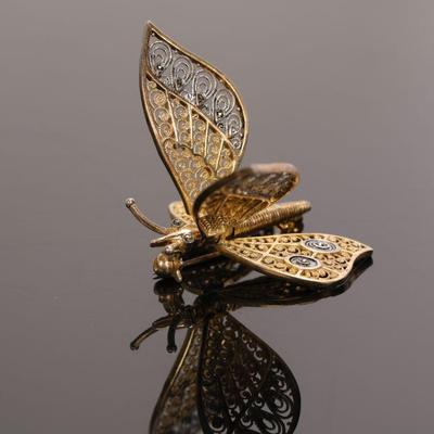 Sterling butterfly brooch