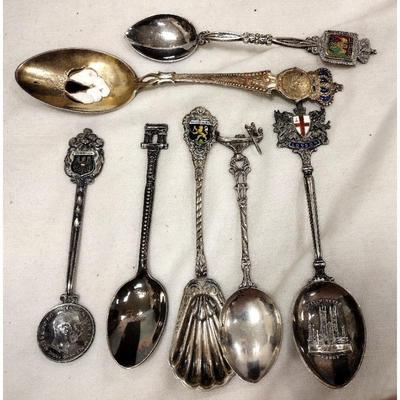 SEVEN EUROPEAN SILVER SPOONS