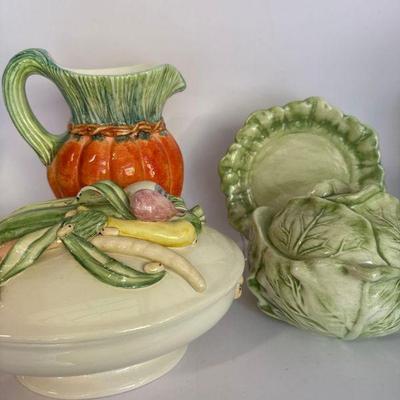 Lot of Vegetable Themed Serving Pieces
