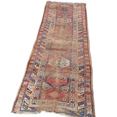 Antique Hand Knotted Serapi Runner
