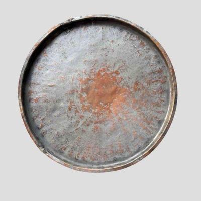 Large Round Vintage Copper Tray
