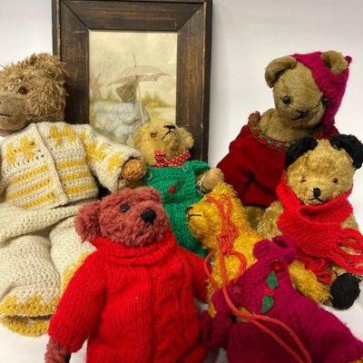 Lot of Antique and Vintage Teddy Bears