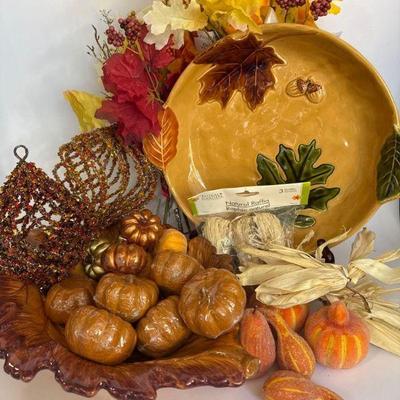 Lot of Fall Decor & Serving Platters
