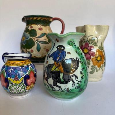 Lot of Hand Painted Ceramic Pitchers
