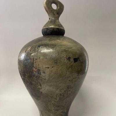 Lew Ayres Raku Pottery Vessel with Lid #3
