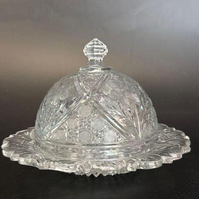 Vintage Cut Glass Cheese/Butter Dome
