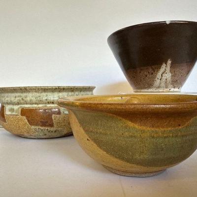 Lot of 3 Signed Pottery Pieces