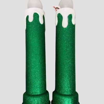 Pair of Mr Christmas Blow Mold Candles, 24"
